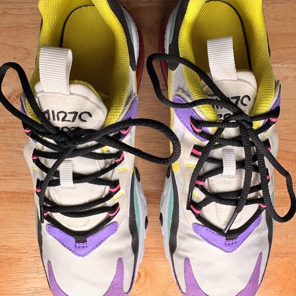 Nike Air Max React ‘Geometric Abstract’ | white multicolor | 7Y fits women 8.5 - Picture 5 of 10